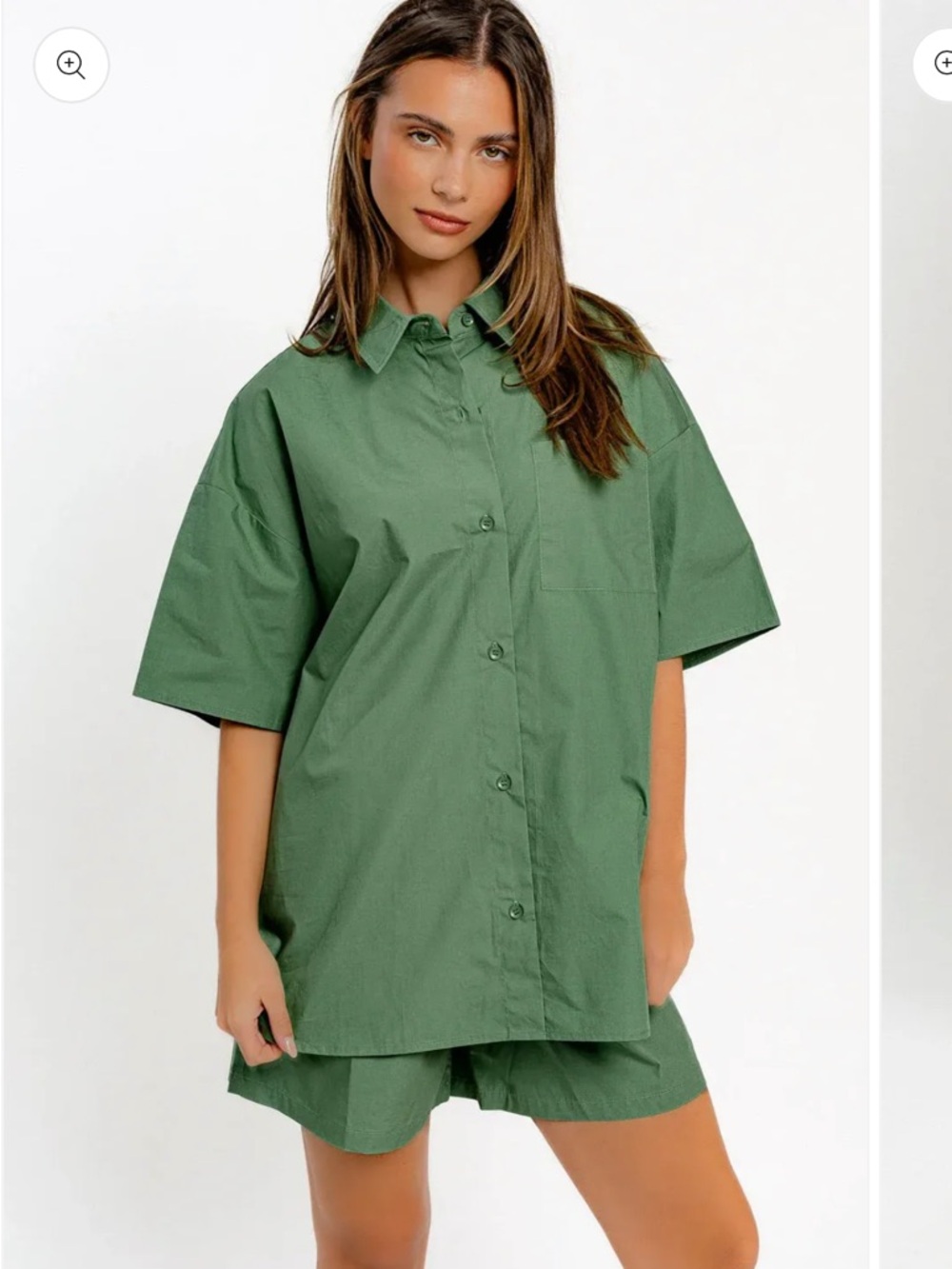 LeLis Green Poplin Cotton Set Size M Oversized